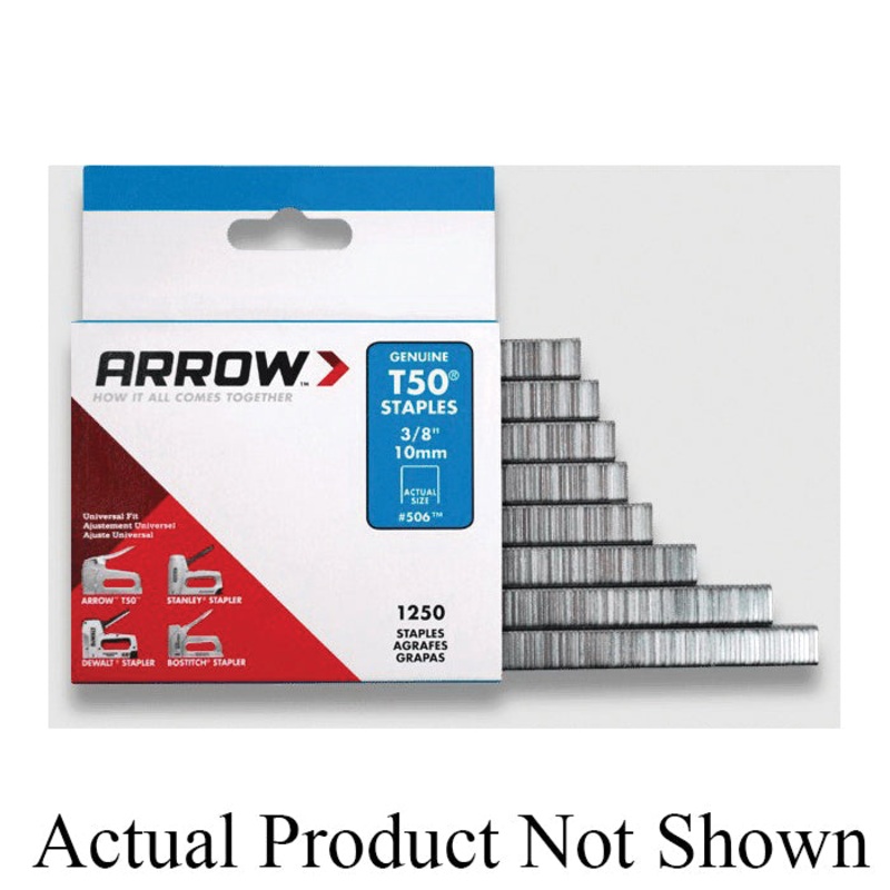 ARROW 506M1 Construction Stapler, 18 ga, Flat Crown, 3/8 in Crown, 3/8 in L Leg, Monel
