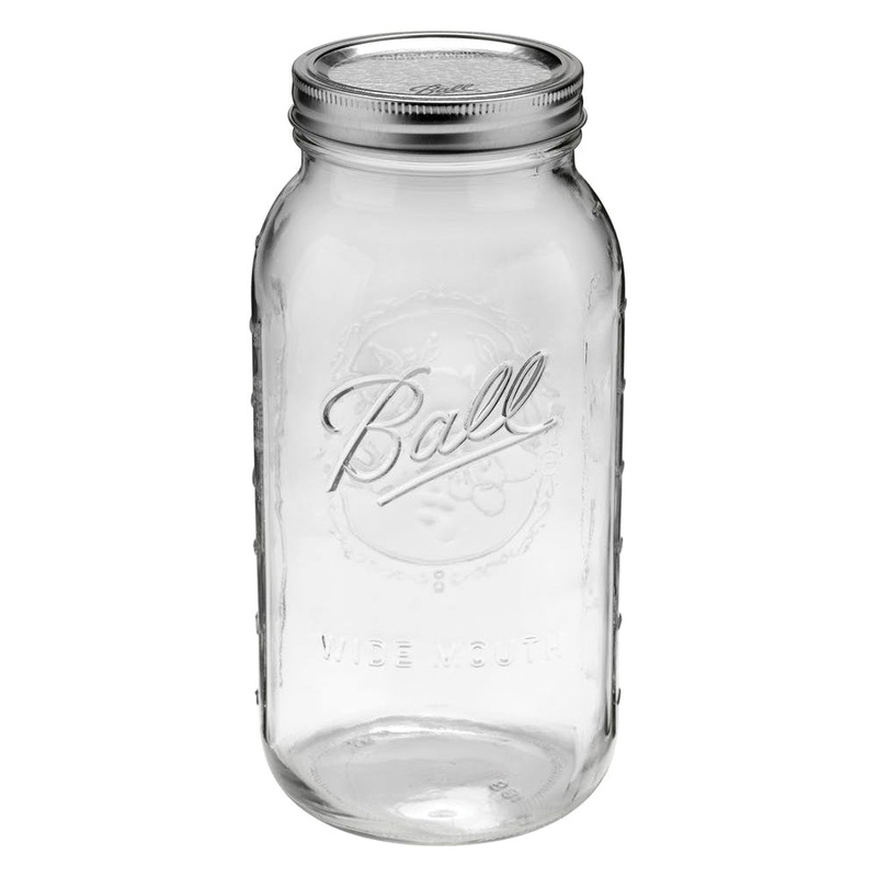 Ball 68100ZFP Mason Jar, 64 oz, 64 oz Capacity, Glass Jar, Canning Lid, 9-1/2 in H