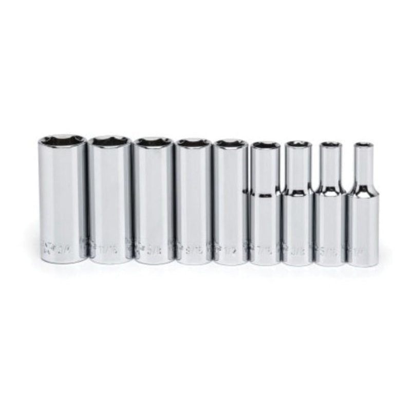 CRESCENT CSAS6N Socket Set, 3/8 in Drive, System of Measurement: Imperial, 6 -Point, 9 -Piece