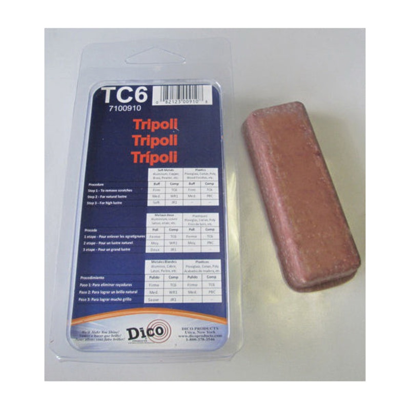 Dico 7100910 Small Tripoli Compound, Brown, 4 oz, Clamp Shell