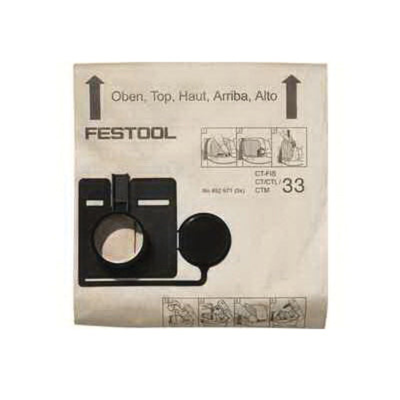 FESTOOL 452971 Disposable Filter Bag, Paper