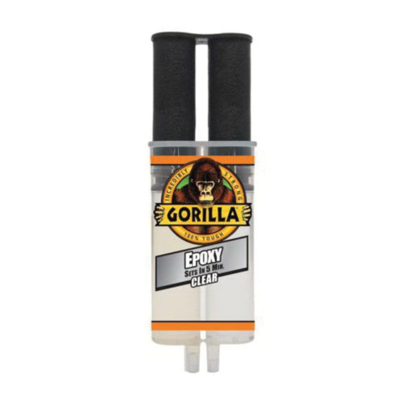 GORILLA 4200102 Epoxy Adhesive, Liquid, Clear/Translucent, 1:1 Mixing Ratio, 24 hr Curing, 5 min Work Life, 0.85 oz