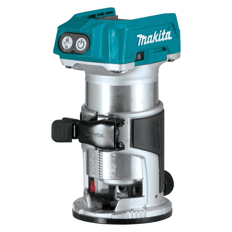 Makita XTR01Z Brushless Cordless Router Kit, Tool/Kit: Tool, 3-1/2 in Base, 1/4 in, 3/8 in Collet, 18 VDC