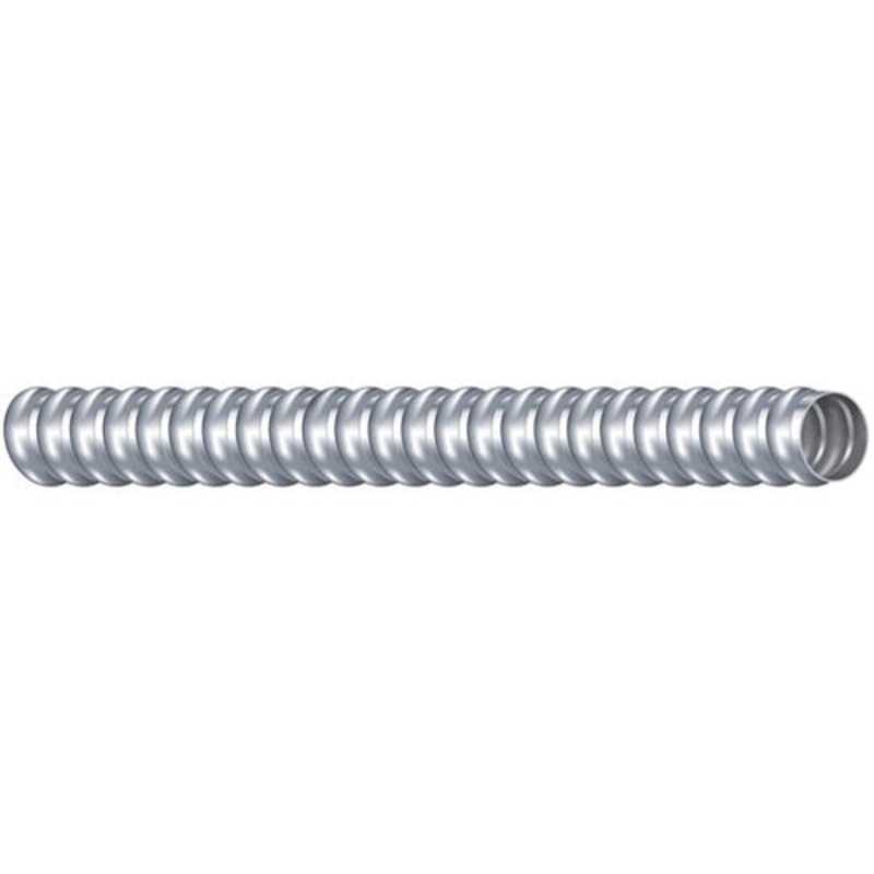 Southwire Alflex 55082103 Flexible Metal Conduit, 1/2 in Trade, 0.625 to 0.645 in ID, 0.86 to 0.92 in OD, 100 ft L