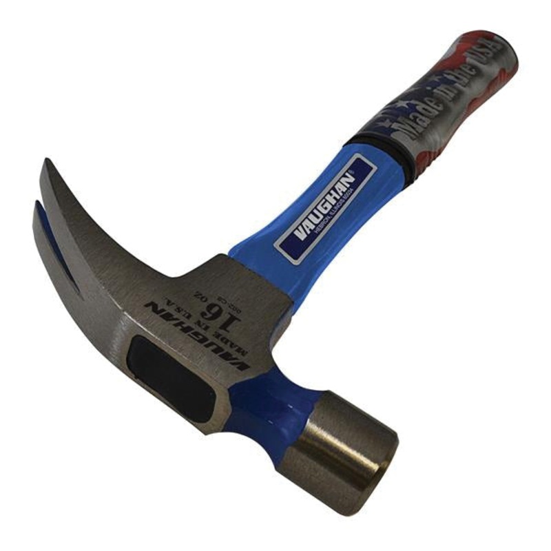 VAUGHAN FS99 Trim Hammer, 16 oz Head, High Carbon Steel Head, Fiberglass Handle