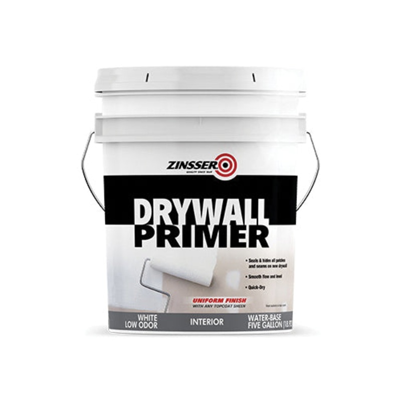 ZINSSER 01500 Primer, Water Base, White, 89 g/L VOC, 400 sq-ft/gal Coverage Area, 5 gal