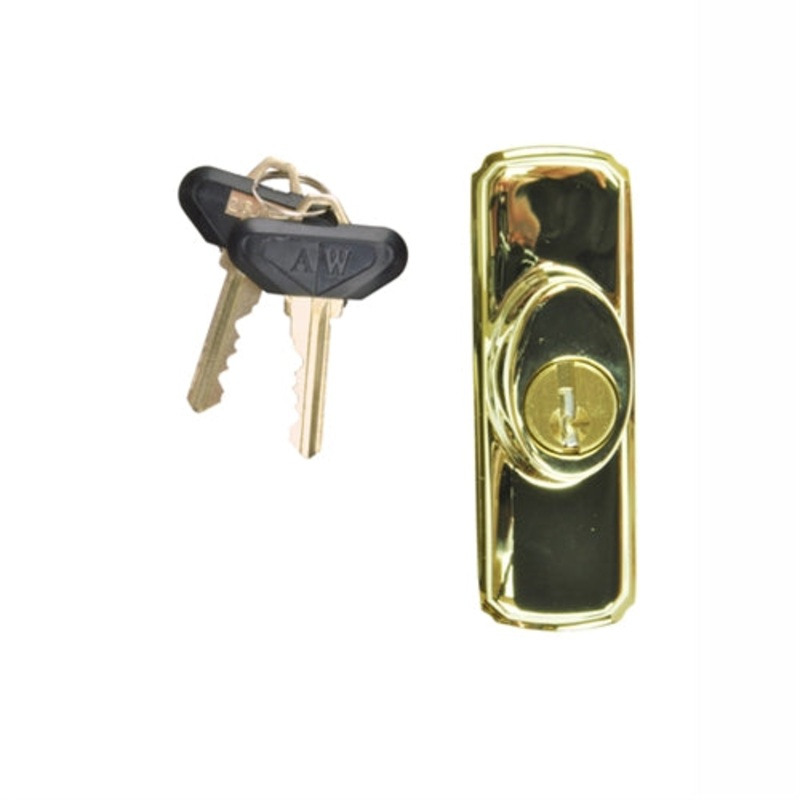 Andersen Newbury Style - Exterior Keyed Lock with Keys (Left Hand) in Bright Brass