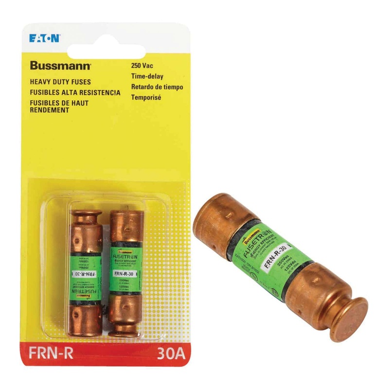 Bussmann Fusetron BP/FRN-R-30 Time Delay Fuse, 30 A, 250 VAC/125 VDC, 200 kA Interrupt, Class: RK5, Cartridge Body