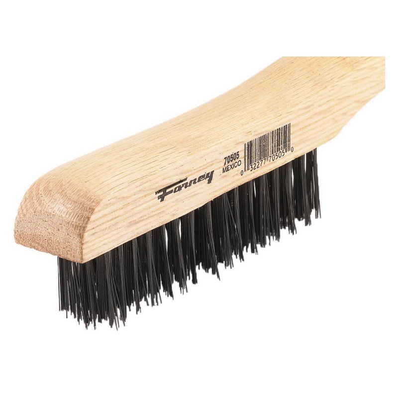 Forney 70505 Scratch Brush, 10-1/4 in OAL, 4 x 16-Row, Carbon Bristle