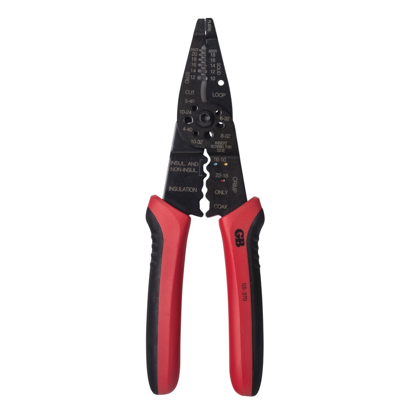 Gardner Bender GS-370 Multi-Tool Stripper, 8-1/4 in OAL, 22 to 10 AWG Cable/Wire, Contoured Handle