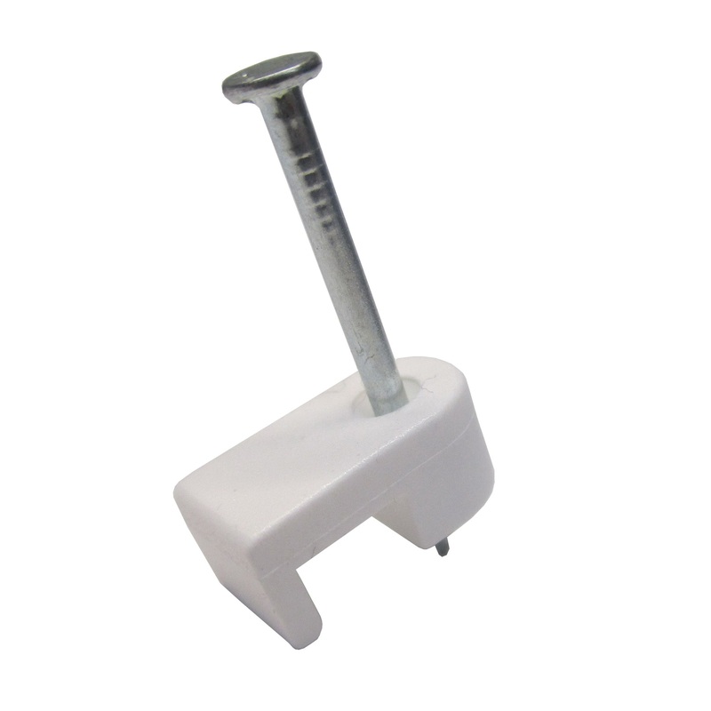 GB PSW-160 Low Voltage/Bell/Speaker Wire Staple, 3/16 in W Crown, Polyethylene Staple, White Insulation