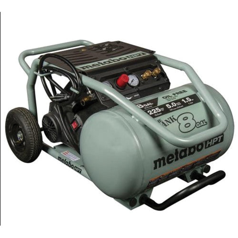metabo HPT EC1315S Trolley Air Compressor, 8 gal Tank, 1-1/2 hp, 120 V, 225 psi, 6.3 cfm