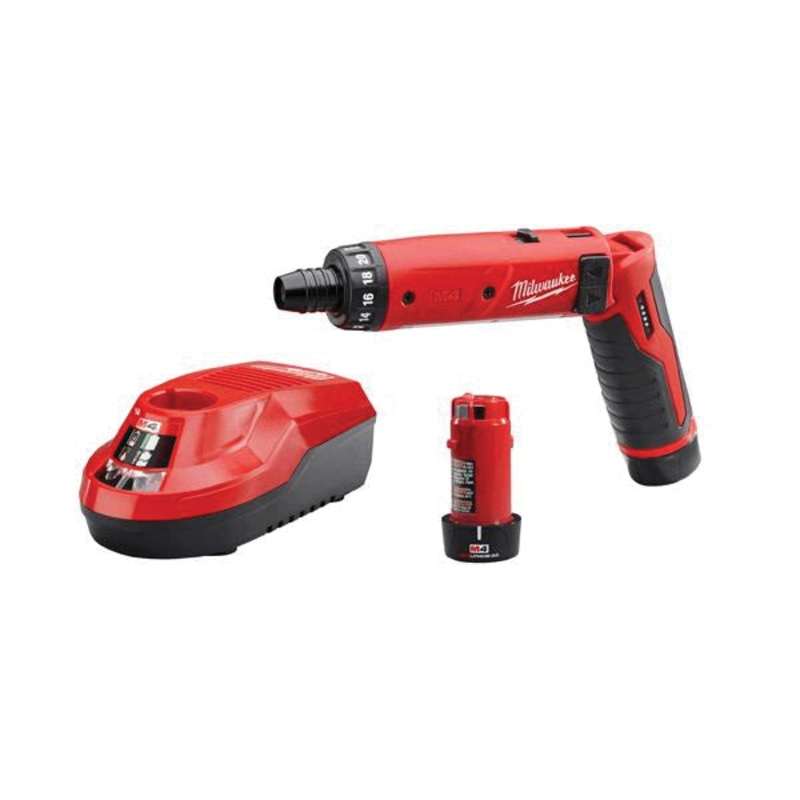 Milwaukee 2101-22 Screwdriver Set, Tool/Kit: Kit, 44 in-lb, Quick Change Chuck, 4 V, 200 rpm, 600 rpm Speed