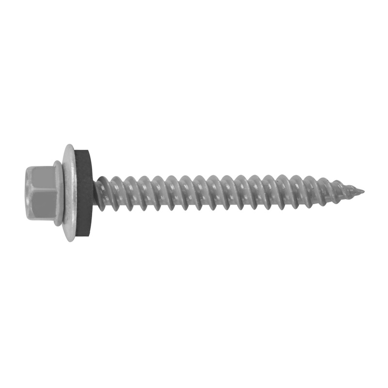 Teks 21424 Colored Roofing Screw, Imperial, #9 Thread, 1-1/2 in L, Sharp Point, Steel, White