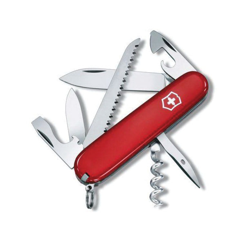 VICTORINOX 1.3613.71B1-X1 Camper Medium Pocket Knife, ABS/Cellidor Handle, Red Handle, 91 mm OAL