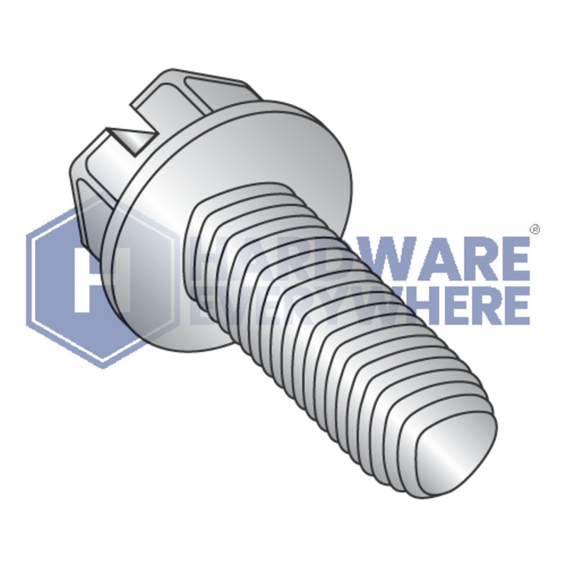 10-24 X 3/4 Thread Forming Screws / Slotted / Hex Washer Head / 410 Stainless / Plain / Taptite Alternate