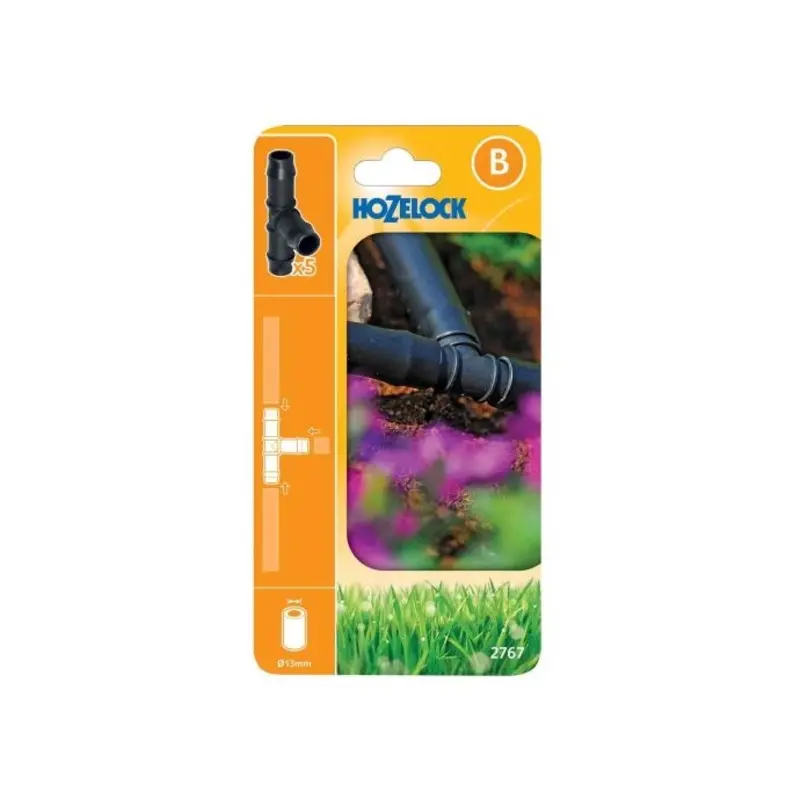 Hozelock 2767 T-Piece 13mm (Pack 5)