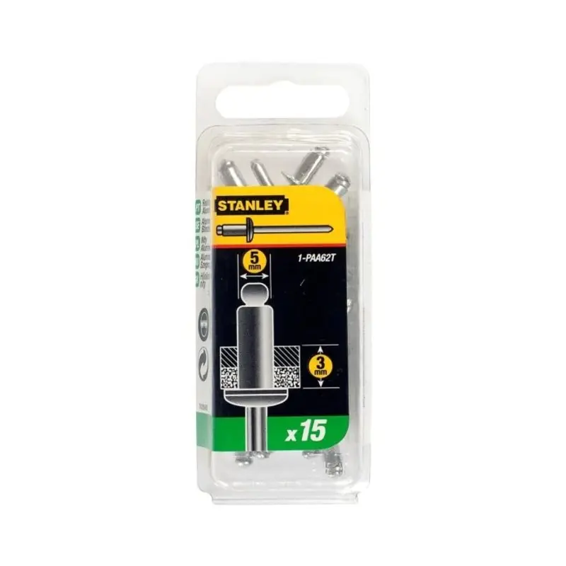 STANLEY 5mm x 3mm Aluminum Rivets (15 Pk) 1-PAA62T