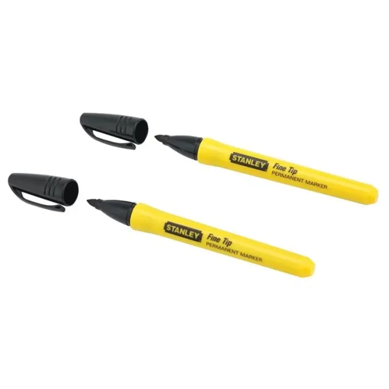 STANLEY Fine Tip Black Marker Pens (2 Pk) 0-47-316