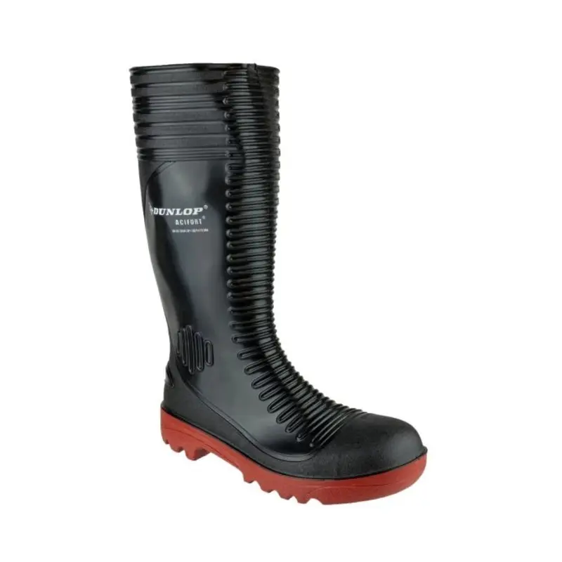 Dunlop Acifort Ribbed Full Safety Wellington  - Colour: Black