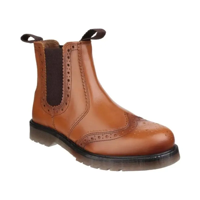 Amblers Dalby Pull On Brogue Boot  - Colour: Tan