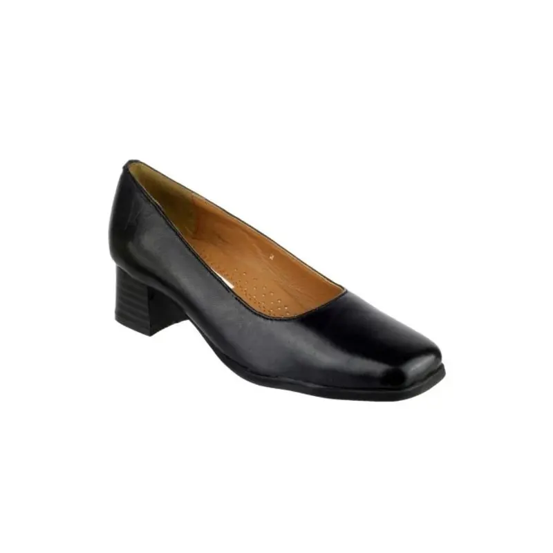 Amblers Walford Ladies Wide Fit Court  - Colour: Black