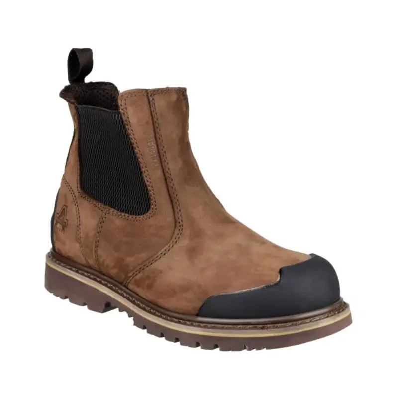 Amblers FS225 Goodyear Welted Waterproof Pull On Chelsea Safety Boot  - Colour: Brown