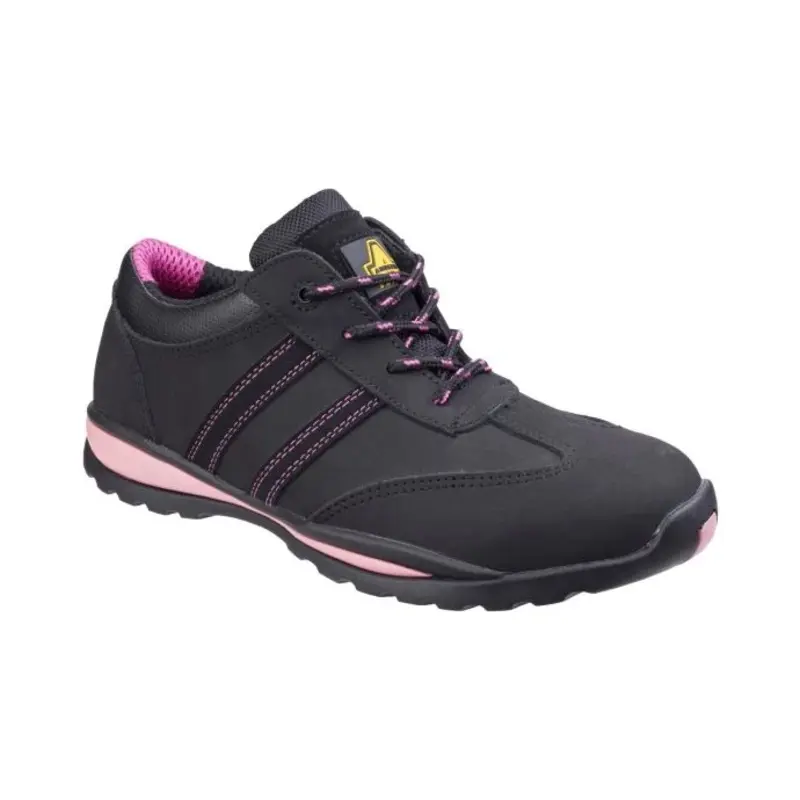 Amblers FS47 Safety Trainer  - Colour: Black/Pink