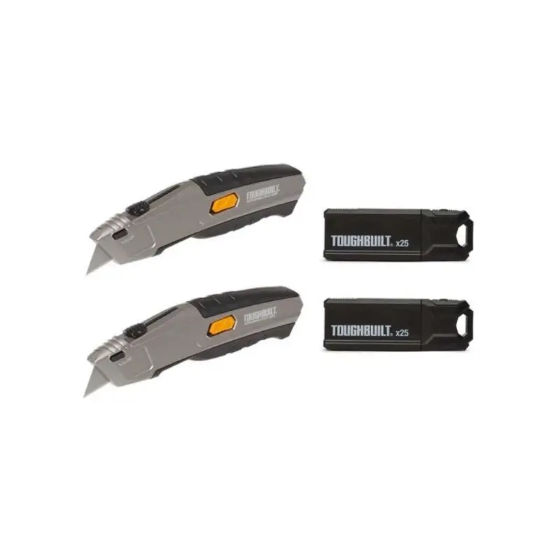 Toughbuilt TB-H4S52-20-BEA Autoloading Utility Knife Twin Pack With 50 Blades