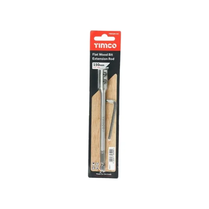 TIMCO Flat Wood Bits 1/4" Extension Rod - 150mm