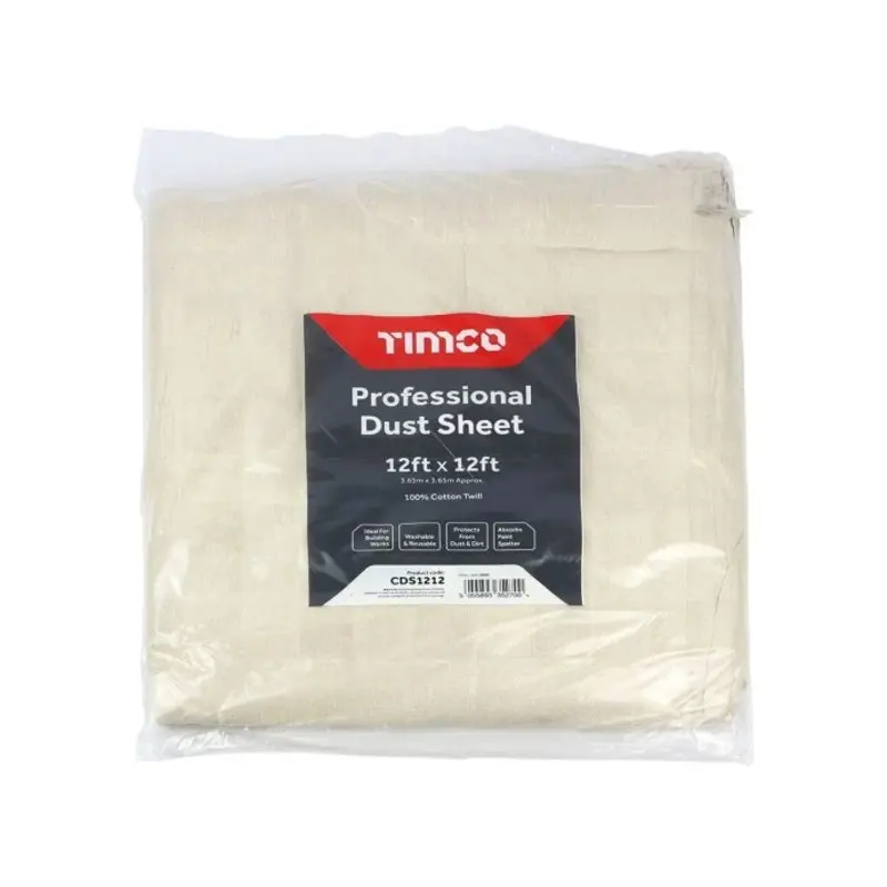 TIMCO Cotton Twill Dust Sheet - 12ft x 12ft