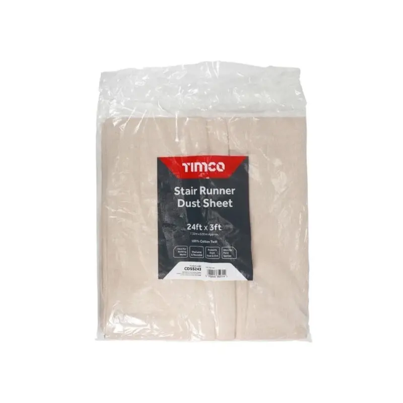 TIMCO Cotton Twill Stair Runner Dust Sheet  - 24ft x 3ft