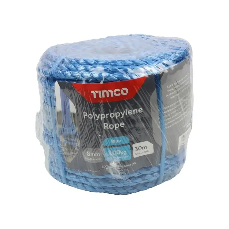 TIMCO Blue Polypropylene Rope Coil - 8mm x 30m