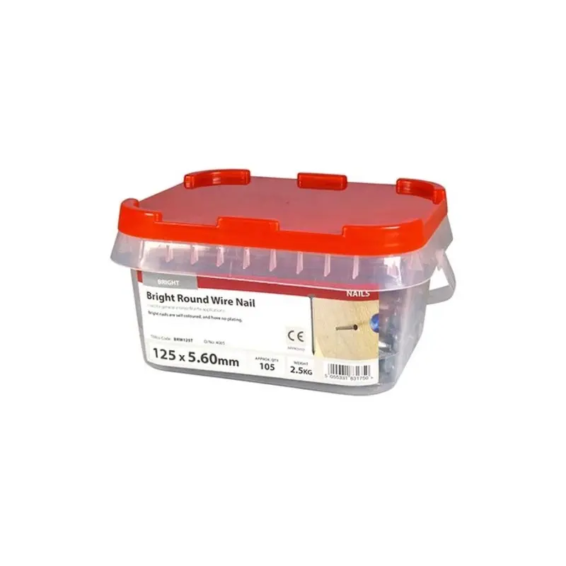 TIMCO Round Wire Nails Bright - 125 x 5.60 - TIMtub 2.5 Kilograms
