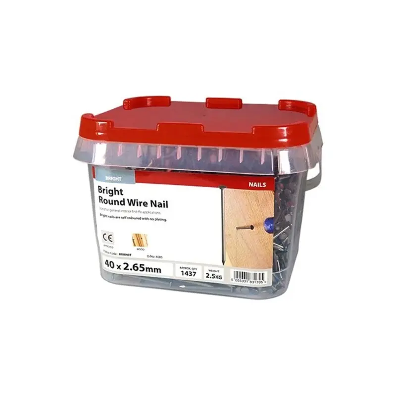 TIMCO Round Wire Nails Bright - 40 x 2.65 - TIMtub 2.5 Kilograms