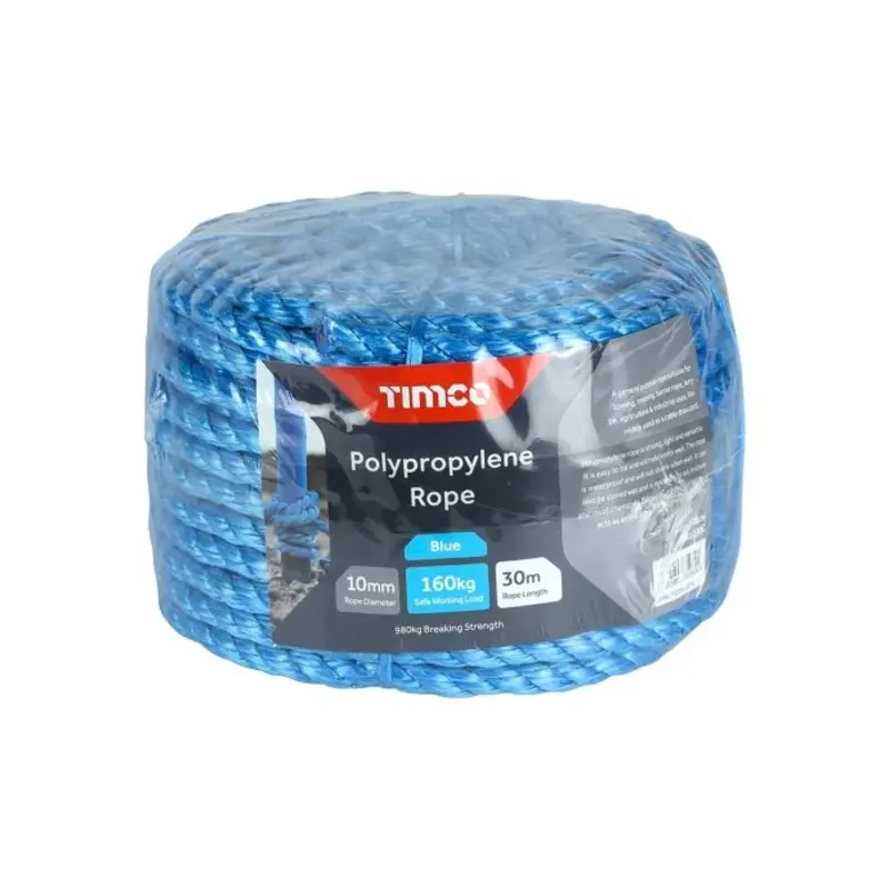 TIMCO Blue Polypropylene Rope Coil - 10mm x 30m