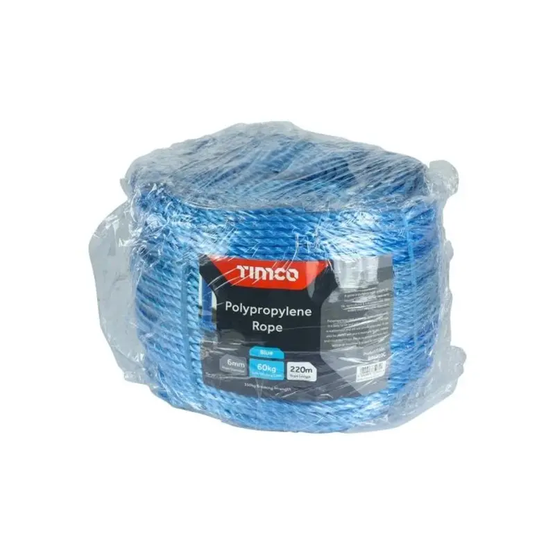 TIMCO Blue Polypropylene Rope Long Coil - 6mm x 220m