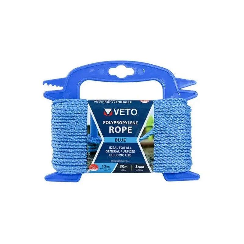 TIMCO Blue Polypropylene Rope on Winder - 3mm x 30m
