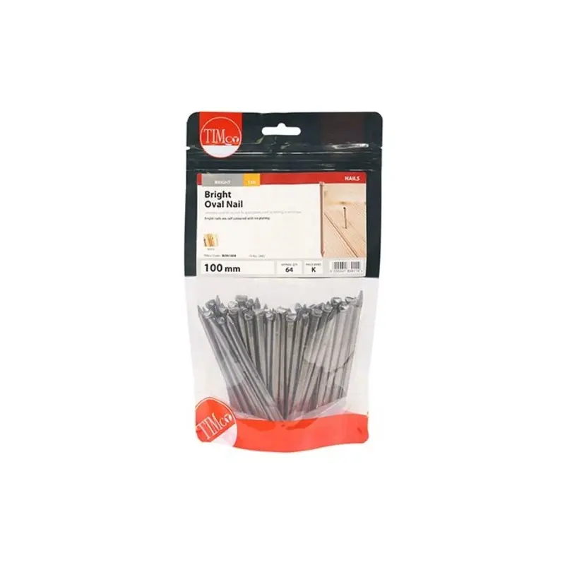 TIMCO Oval Nails Bright - 100mm - TIMbag 1 Kilograms