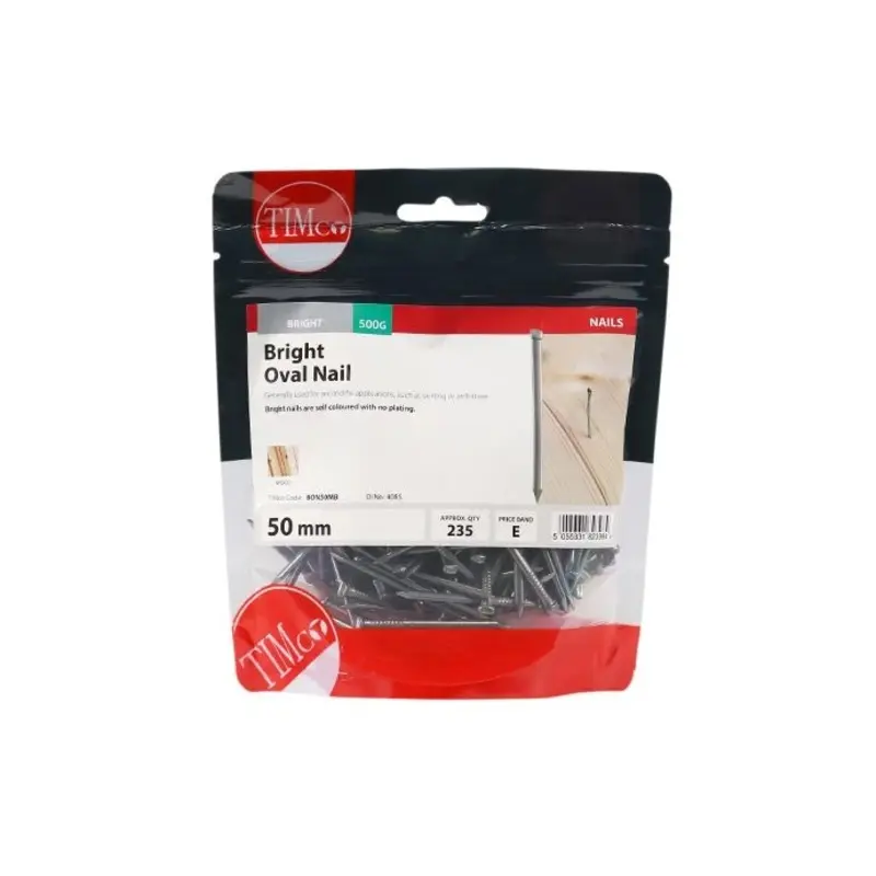 TIMCO Oval Nails Bright - 50mm - TIMbag 0.5 Kilograms