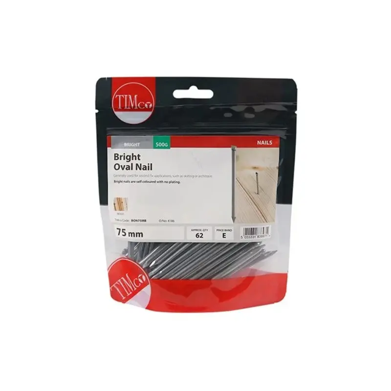 TIMCO Oval Nails Bright - 75mm - TIMbag 0.5 Kilograms