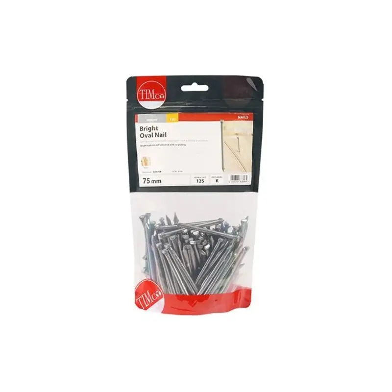 TIMCO Oval Nails Bright - 75mm - TIMbag 1 Kilograms