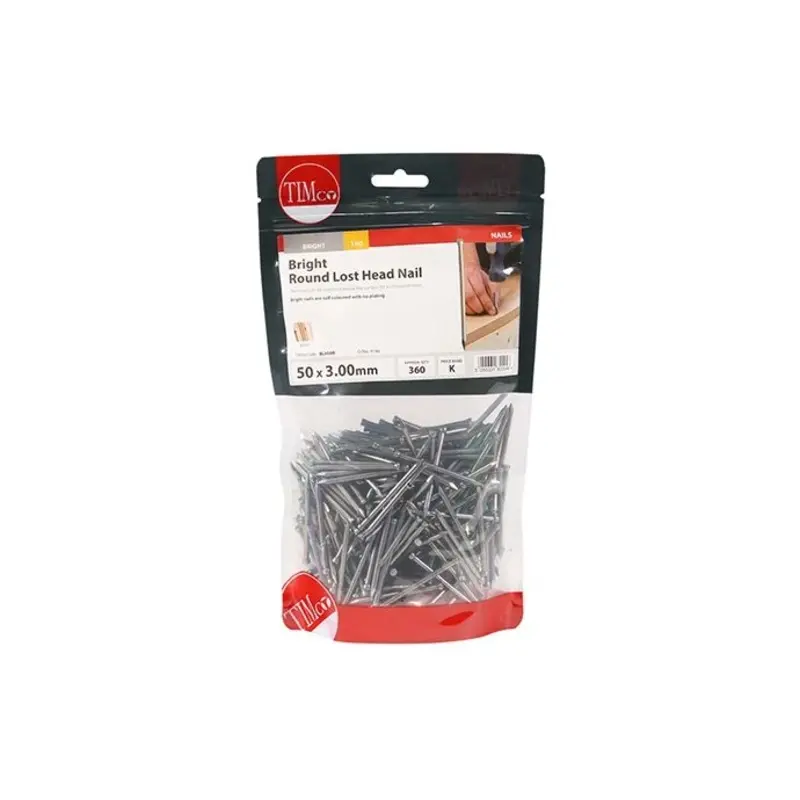 TIMCO Round Lost Head Nails Bright - 50 x 3.00 - TIMbag 1 Kilograms