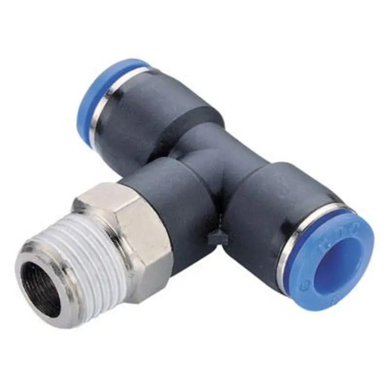 CDC Pneumatics 9 x 8mm x 3/8in BSPT Push In Male Branch Tee