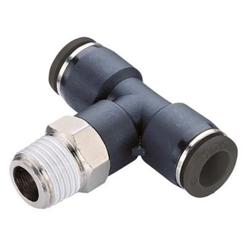 CDC Pneumatics 3/8in OD x 1/2in BSPT Swivel Rotating Male Branch Tee