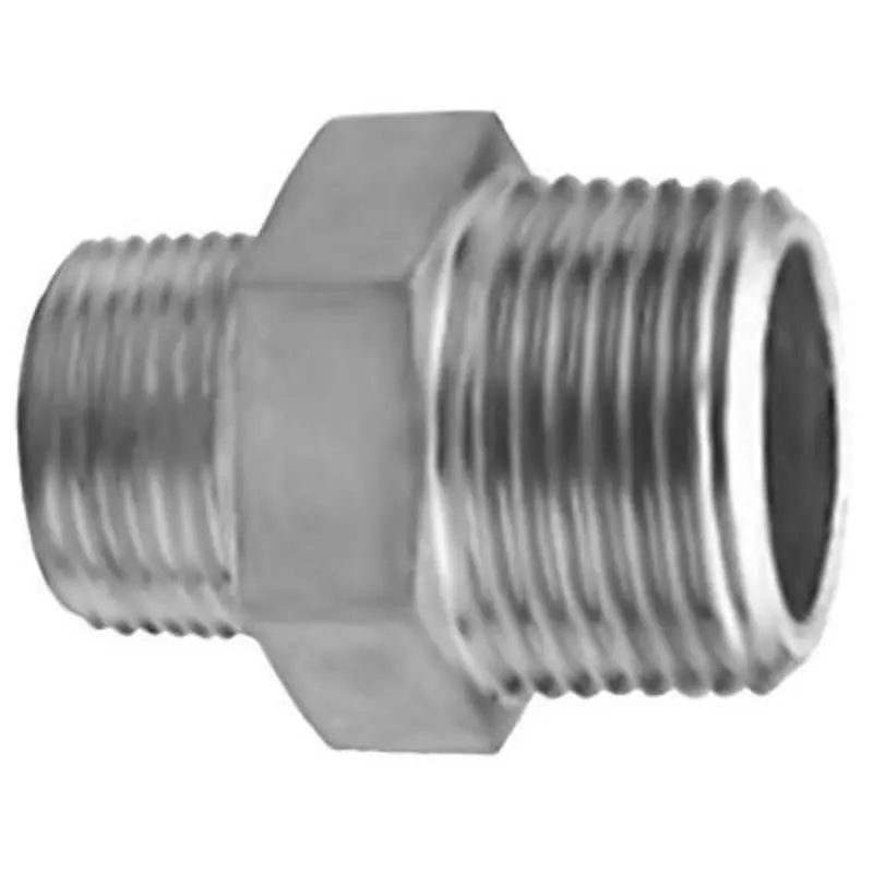 Jupiter Pneumatics (Pro-Source) 3/8in BSPT Stainless Steel Hexagon Reducing Nipple
