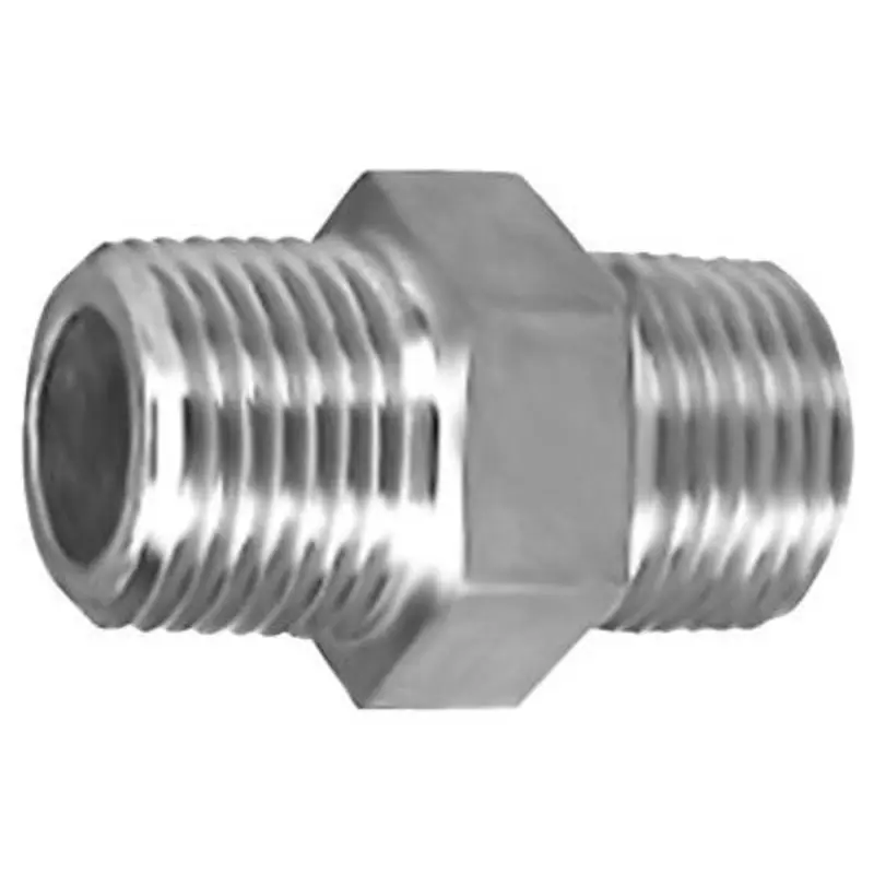 Jupiter Pneumatics (Pro-Source) 3/8in BSPT Stainless Steel Male Hex Nipple