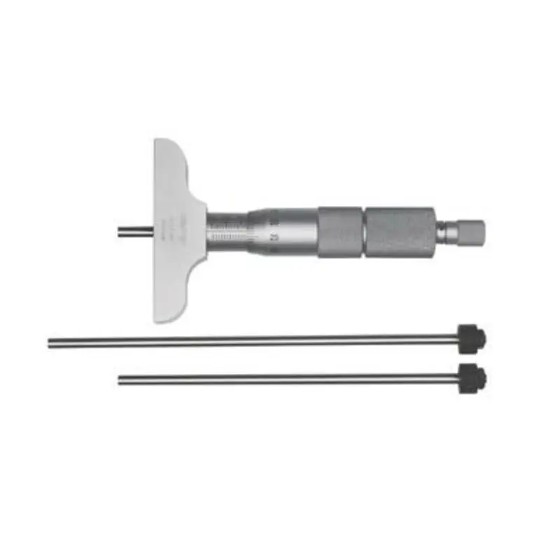 Mitutoyo 0-3in Depth Micrometer 3 Rod Range Base 2-1/2in