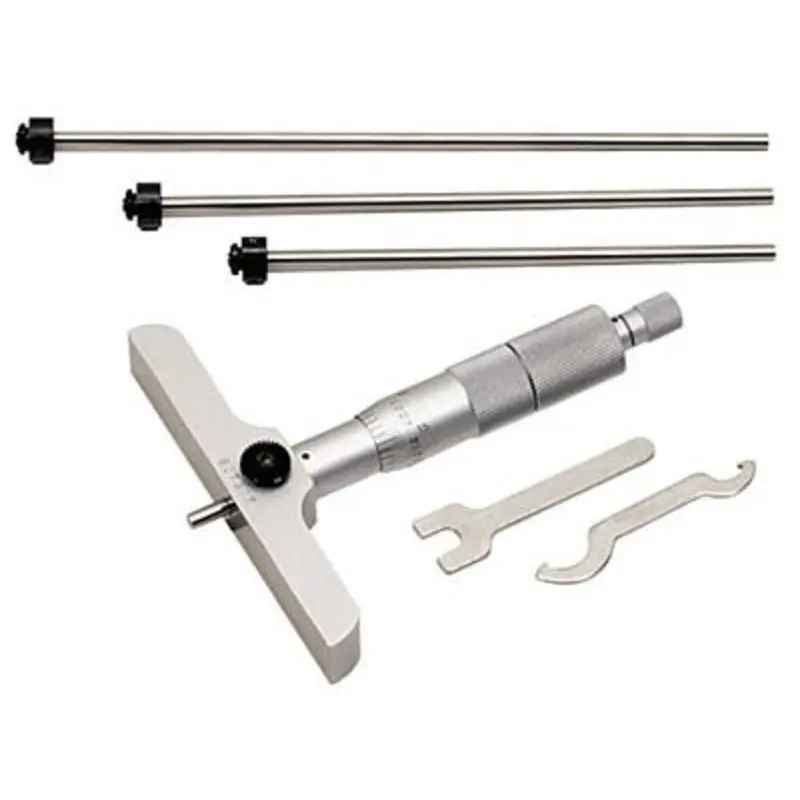 Mitutoyo 0-12in Depth Micrometer 12 Rod Range Base 4in