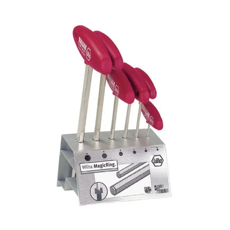 Wiha Magic Ring T-Handle Hex Key Sets with Bench Stand  | MSC Industrial Supply Co.